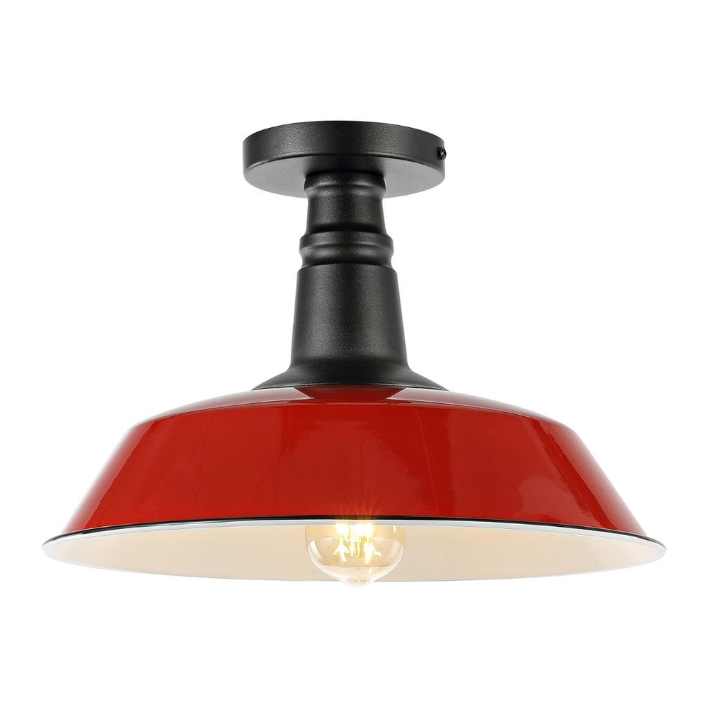 Plafon Industrial LED Metal 36cm Semi Embutido E26 Dimerizável