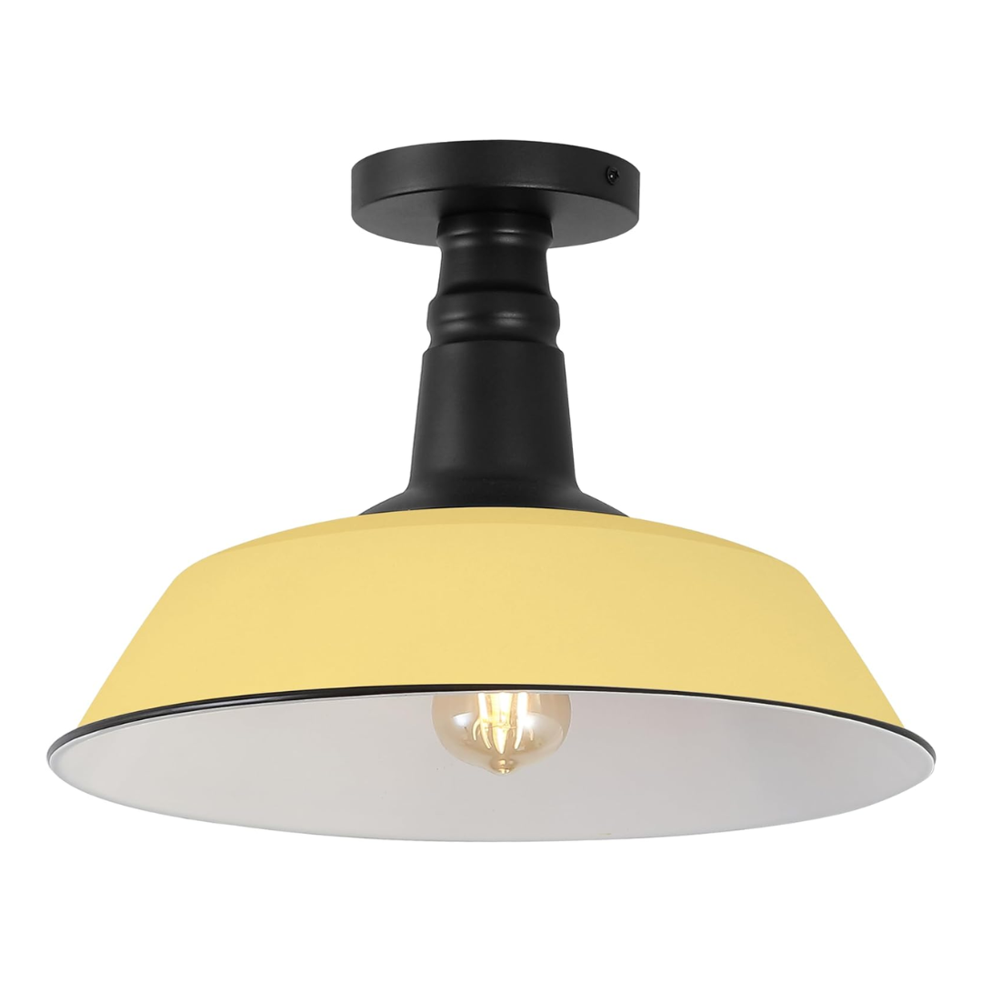 Plafon Industrial LED Metal 36cm Semi Embutido E26 Dimerizável