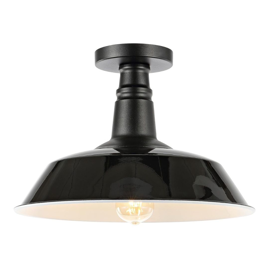 Plafon Industrial LED Metal 36cm Semi Embutido E26 Dimerizável