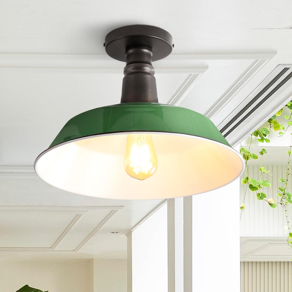 Plafon Industrial LED Metal 36cm Semi Embutido E26 Dimerizável