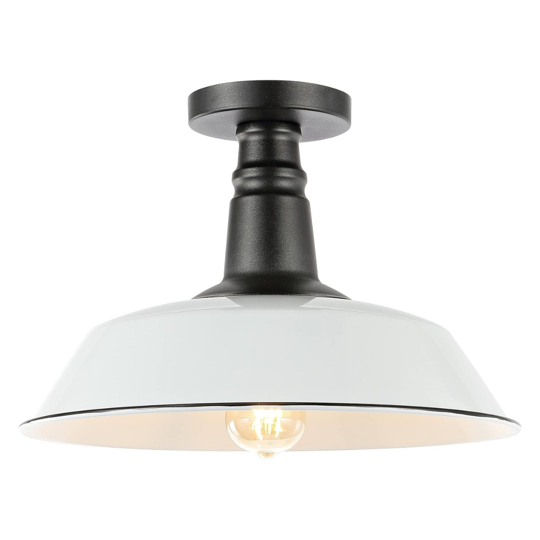 Plafon Industrial LED Metal 36cm Semi Embutido E26 Dimerizável