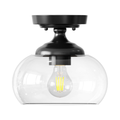 Plafon Industrial Vidro Transparente 21cm E26 Dourado/Preto