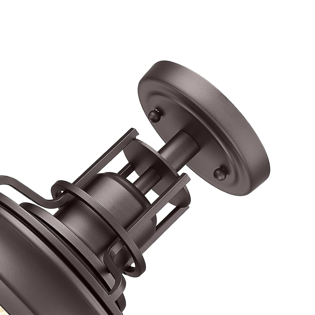 Plafon Industrial Externo 30cm E26 Metal Preto/Dourado