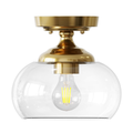 Plafon Industrial Vidro Transparente 21cm E26 Moderno