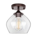 Plafon Semi Embutido Vidro Transparente 20cm E26 Industrial