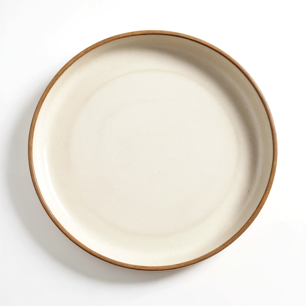 Danmero Alabaster Serving Plate — top-down view showing full round face and glaze