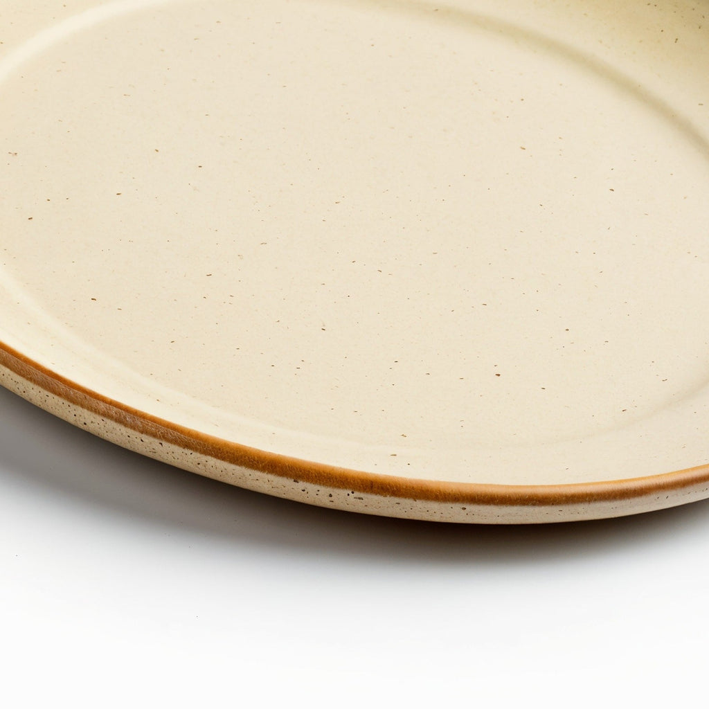 Danmero Bone Dinner Plate — macro close-up of raised rim and edge detail.