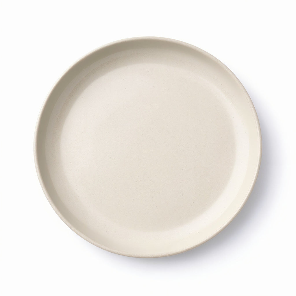 Danmero Plaster Serving Plate — strict top-down view showing the plate as a perfect circle