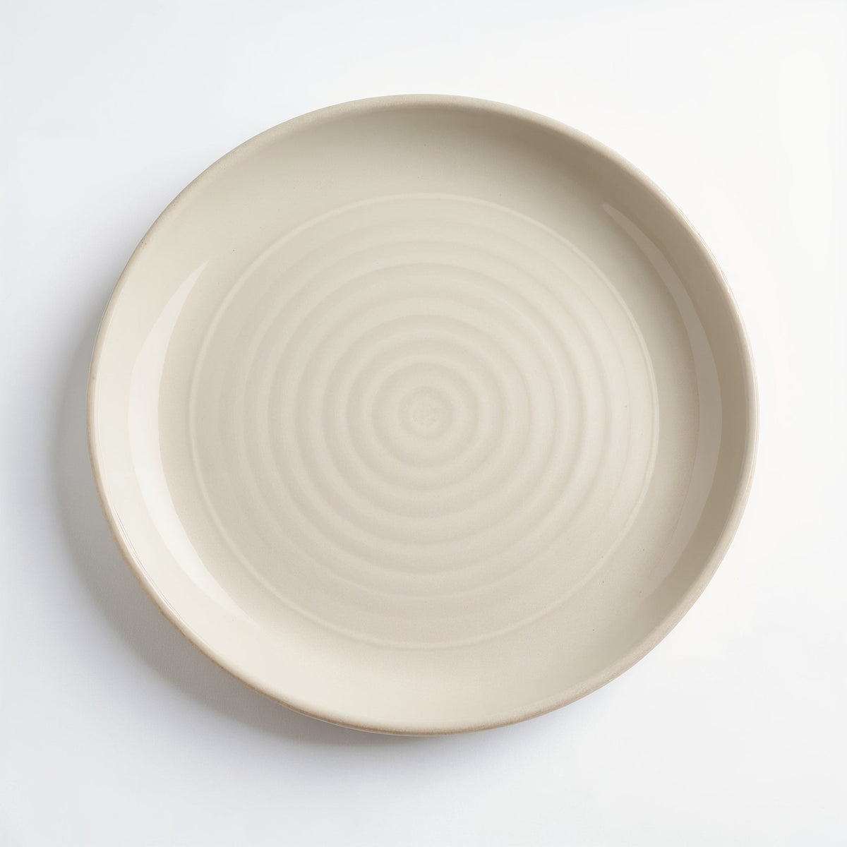 Danmero Mist Bread Plate — top-down view showing perfect circle and glaze