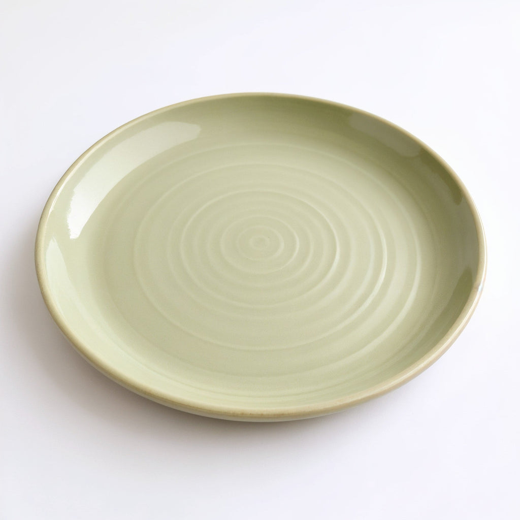 Danmero Eucalyptus Dessert Plate — hero front view showing full plate with matte finish