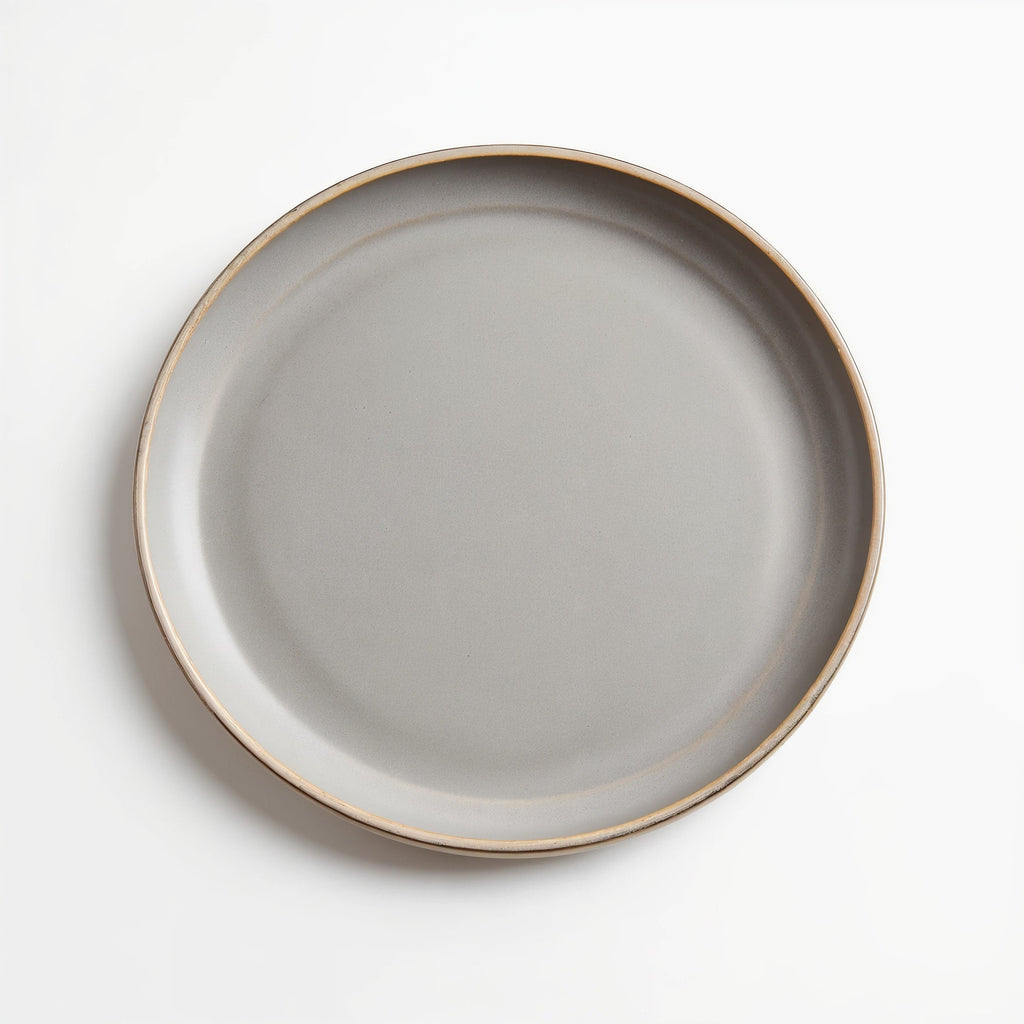 Danmero Pebble Dinner Plate — top-down view showing full round face and glaze