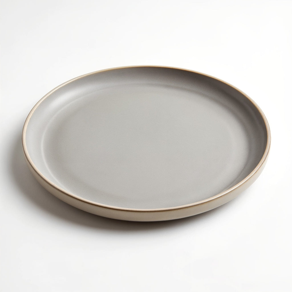 Danmero Pebble Dinner Plate — three-quarter angled view showing top face and rim