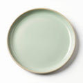 Danmero Sage Salad Plate — strict top-down view as a perfect circle with full round face and glaze visible
