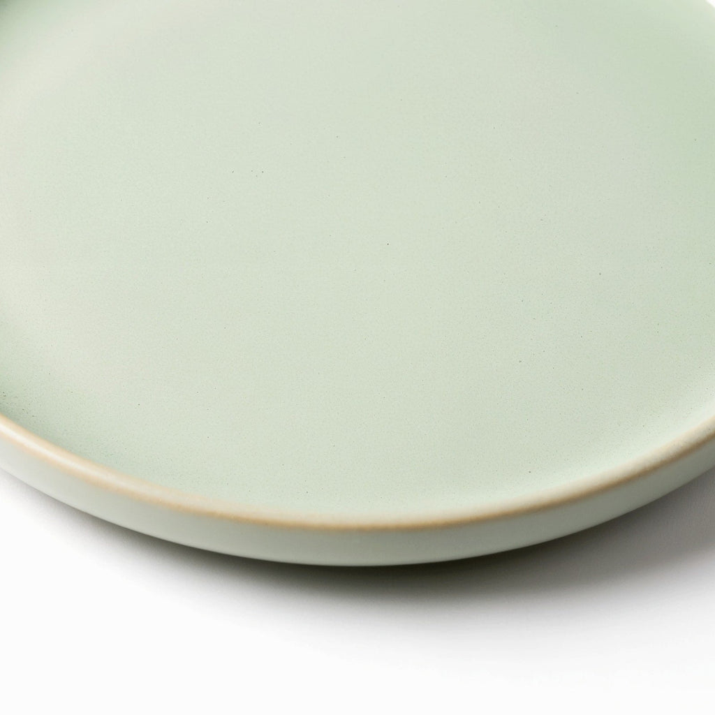 Danmero Sage Salad Plate — macro close-up of raised rim detail with glaze pooling