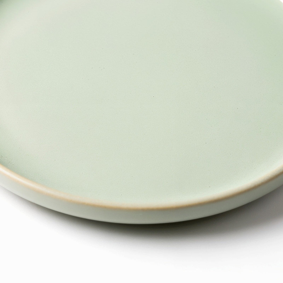 Danmero Sage Salad Plate — macro close-up of raised rim detail with glaze pooling