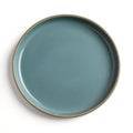 Danmero Slate Blue Dessert Plate — top-down view as a perfect circle with full glaze visible