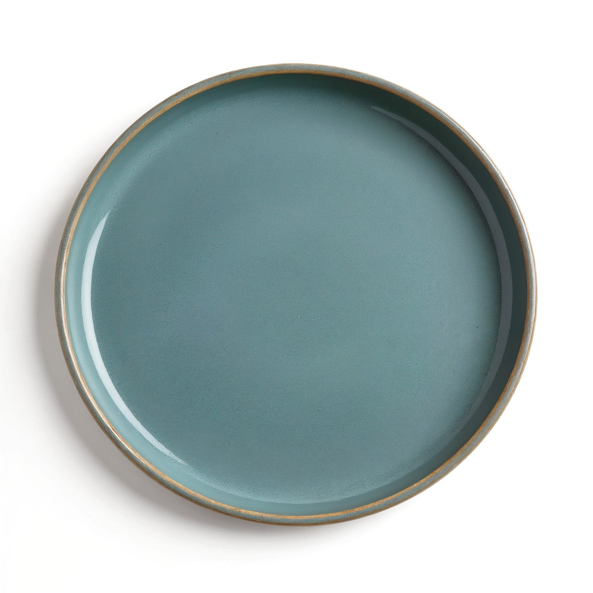 Danmero Slate Blue Dessert Plate — top-down view as a perfect circle with full glaze visible