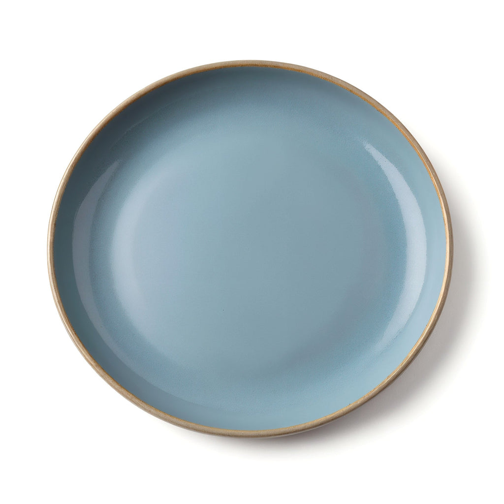 Danmero Steel Blue Salad Plate — top-down view highlighting the subtle tonal rim and matte finish