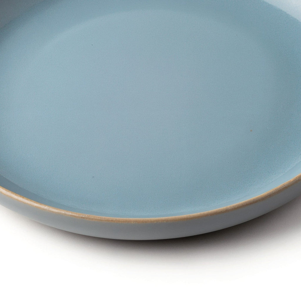Danmero Steel Blue Salad Plate — macro shot of the rim displaying the subtle tonal design