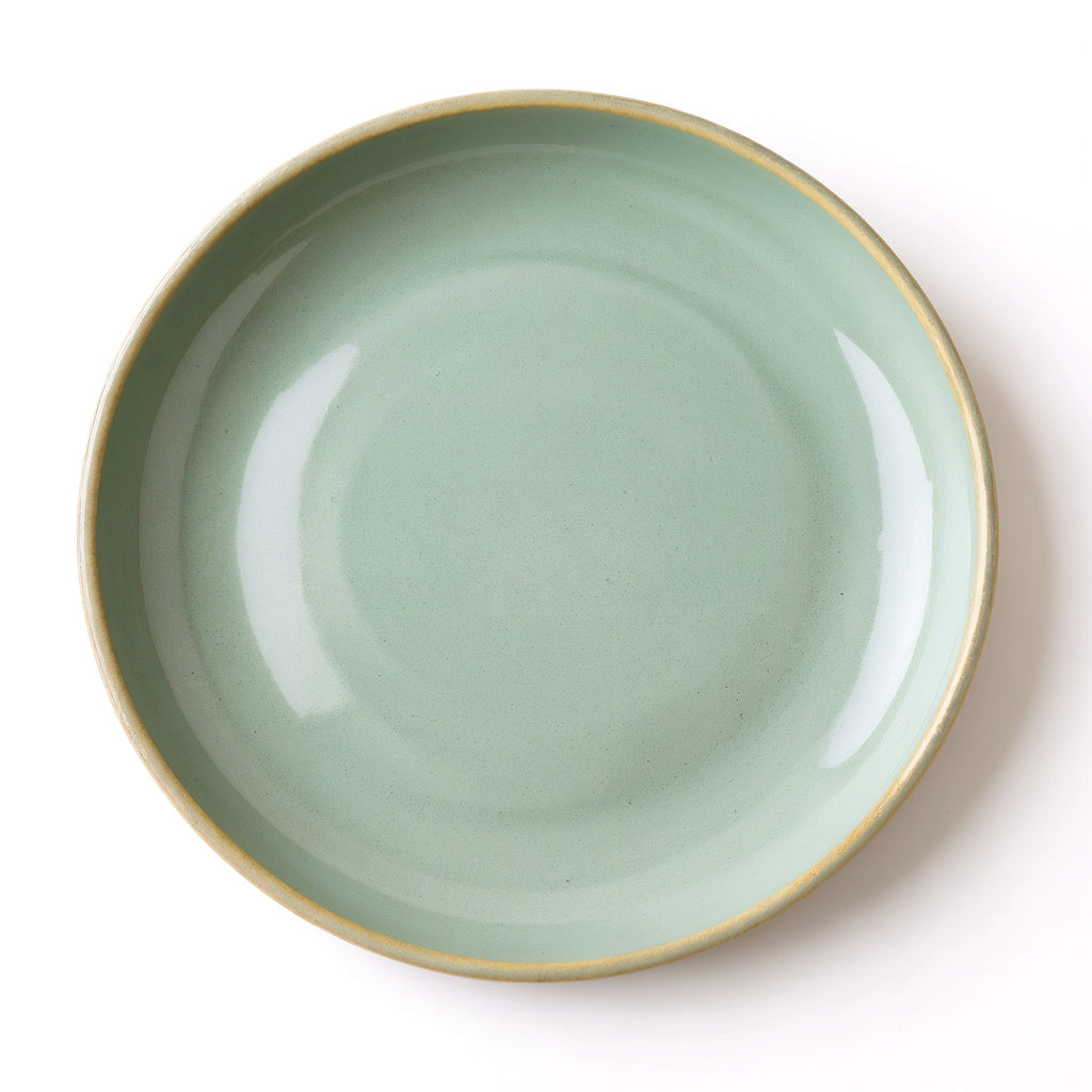 Danmero Willow Pasta Plate — top-down view showing perfect circle and glaze