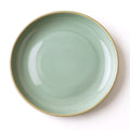 Danmero Willow Pasta Plate — top-down view showing perfect circle and glaze